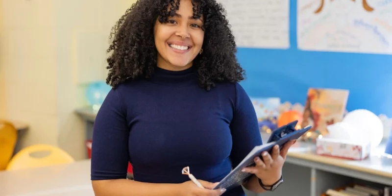 KIPP NYC students smiling in class